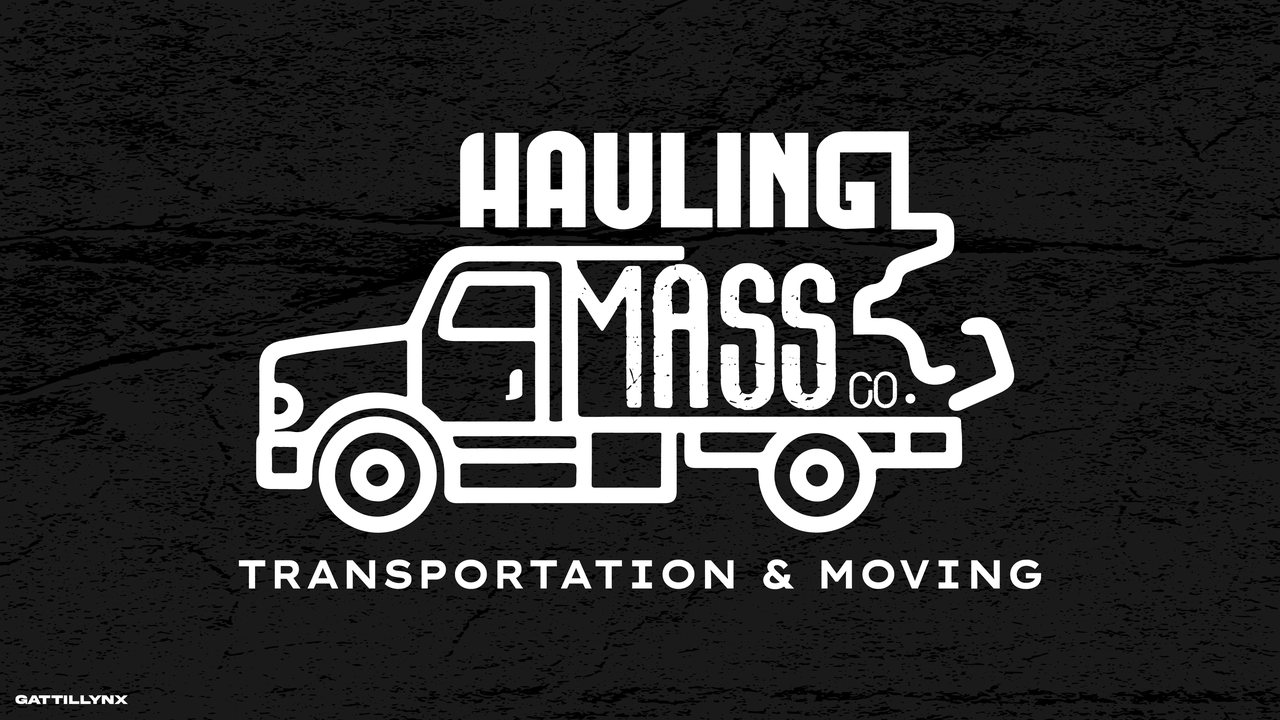 Hauling Mass Co. logo: a line-drawn truck carrying the company name in its cargo bed