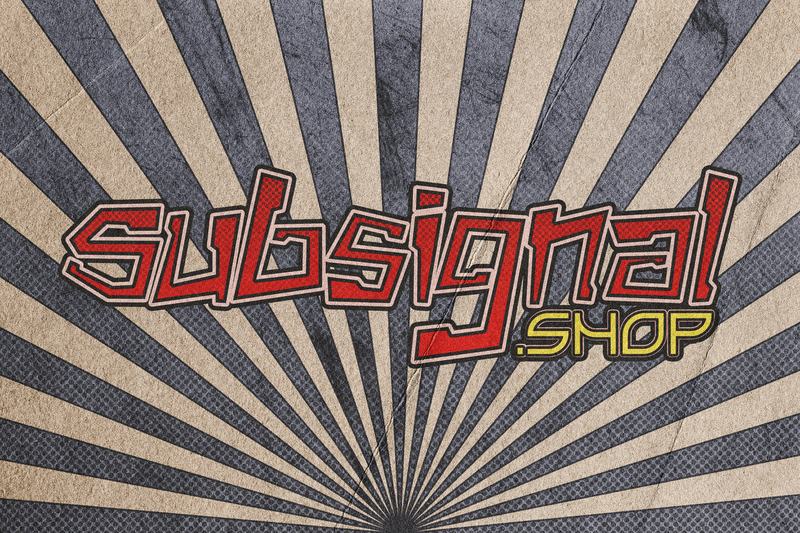 Red retro letters on a cream sunburst