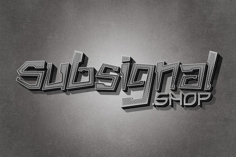 Grey striped 3D letters on concrete